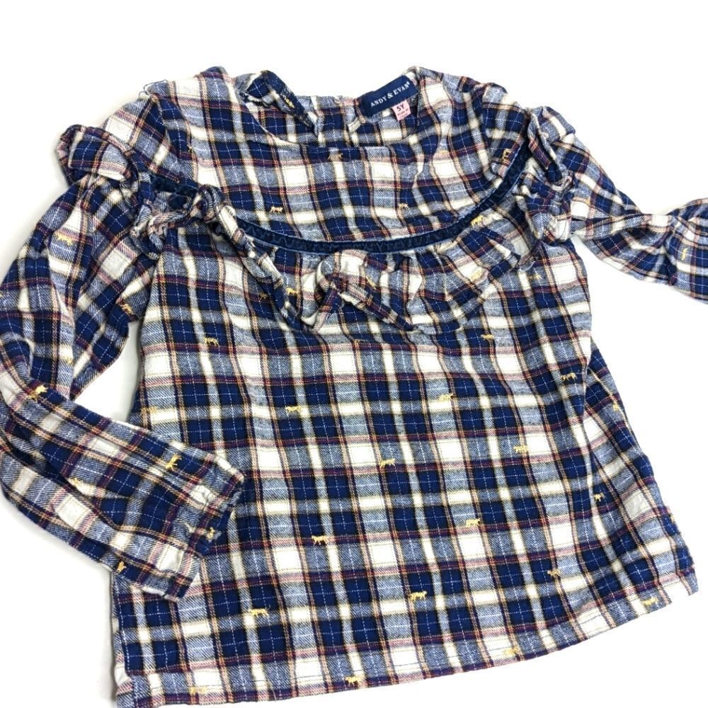 Nordstrom 5yr Plaid Shirt Girls
